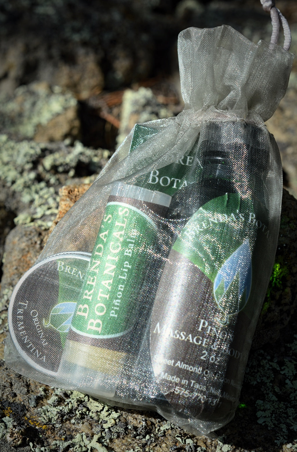 Piñon sample gift bag Brenda's Botanicals