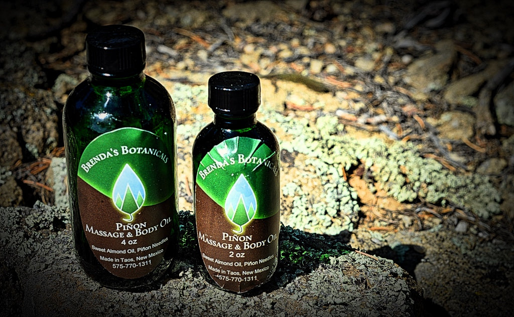 2oz Pinon Massage Oil - Brenda's Botanicals