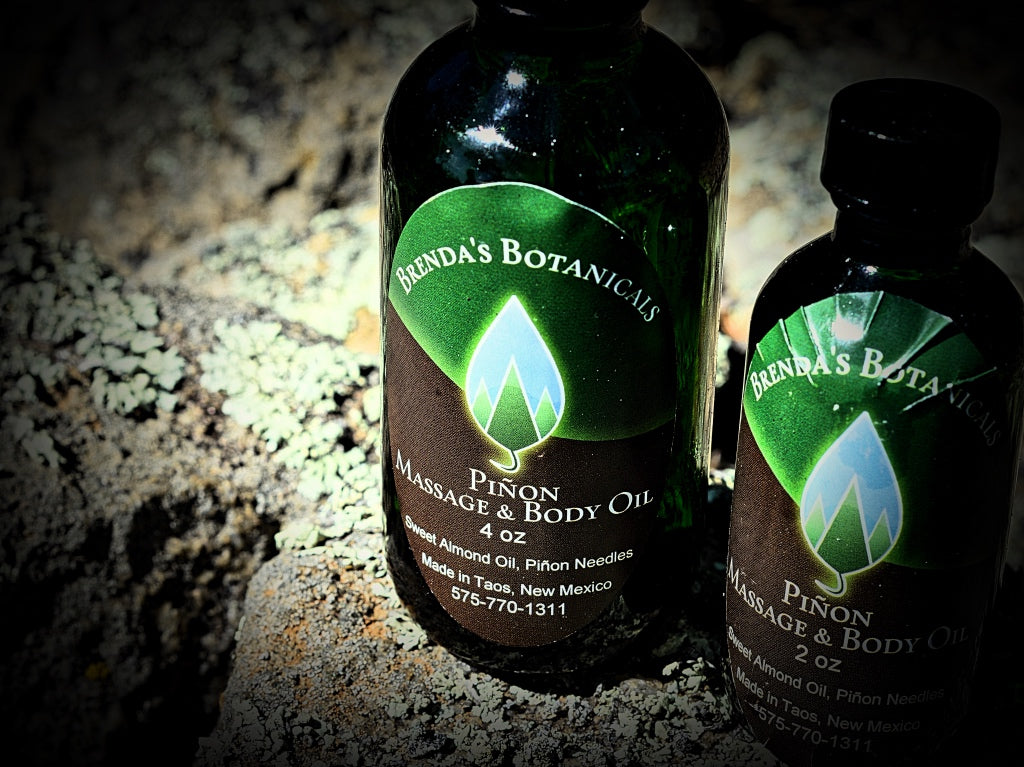 4oz Pinon Massage Oil - Brenda's Botanicals