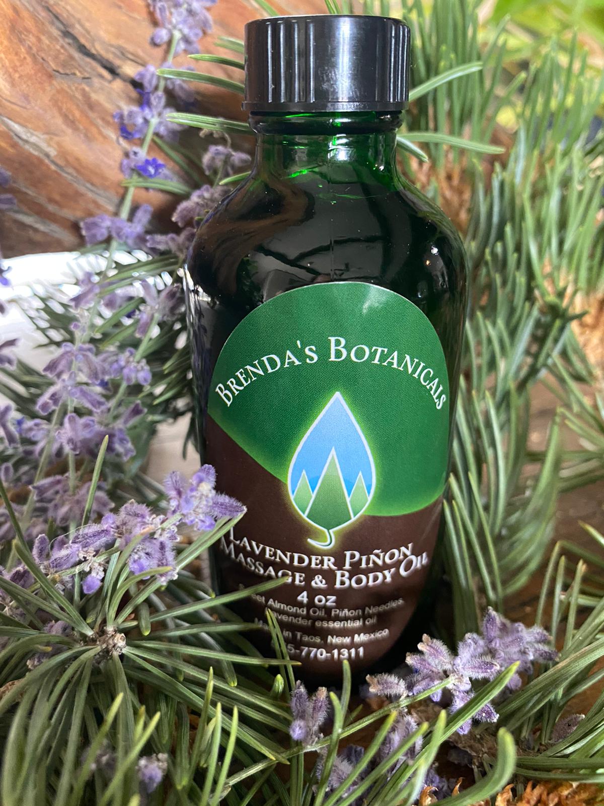 Piñon/Lavender Body oil Brenda's Botanicals Taos 4ozs